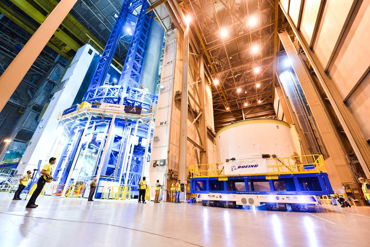 Technicians at NASA’s Michoud Assembly Facility in New Orleans moved the engine section for NASA’s Space Launch System (SLS) rocket to another part of the facility on Sept. 3 to prepare it for joining to the rest of the rocket’s core stage. The engine section, which comprises the lowest portion of the 212-foot-tall stage, is the last major component to be horizontally integrated to the core stage. Michoud crews completed assembly on the flight hardware that will be used for Artemis I, the first lunar mission of SLS and NASA’s Orion spacecraft, on Aug. 29. NASA and Boeing engineers removed the scaffolding surrounding the hardware to use a special tool to properly position the engine section for its attachment to the rest of the stage. The core stage’s two liquid propellant tanks and four RS-25 engines will produce more than 2 million pounds of thrust to send the SLS rocket and Orion on the Artemis lunar missions. The engine section houses the four RS-25 engines and includes vital systems for mounting, controlling and delivering fuel form the propellant tanks to the rocket’s engines.  Offering more payload mass, volume capability and energy to speed missions through space, the SLS rocket, along with NASA’s Gateway in lunar orbit and Orion, is part of NASA’s backbone for deep space exploration and the Artemis lunar program. No other rocket is capable of carrying astronauts in Orion around the Moon in a single mission.